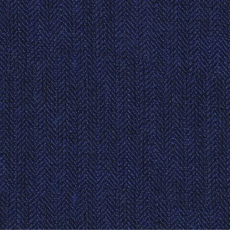Indigo Blue Herringbone Linen