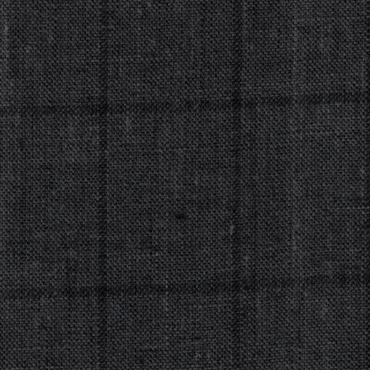 Charcoal Gray Check Linen