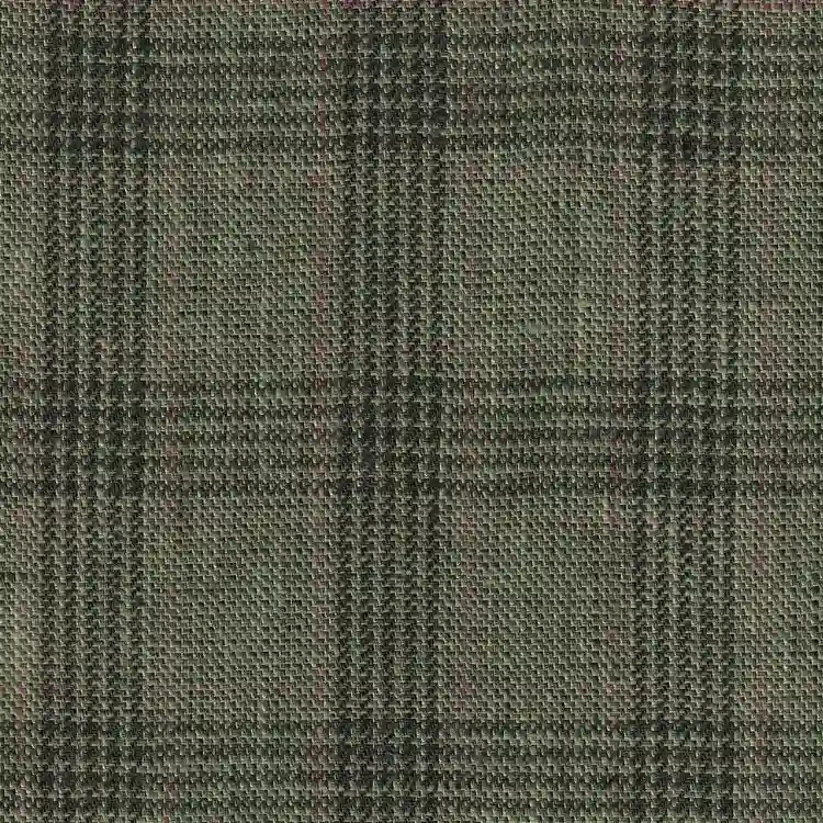 Dark Sage with Red Check Linen