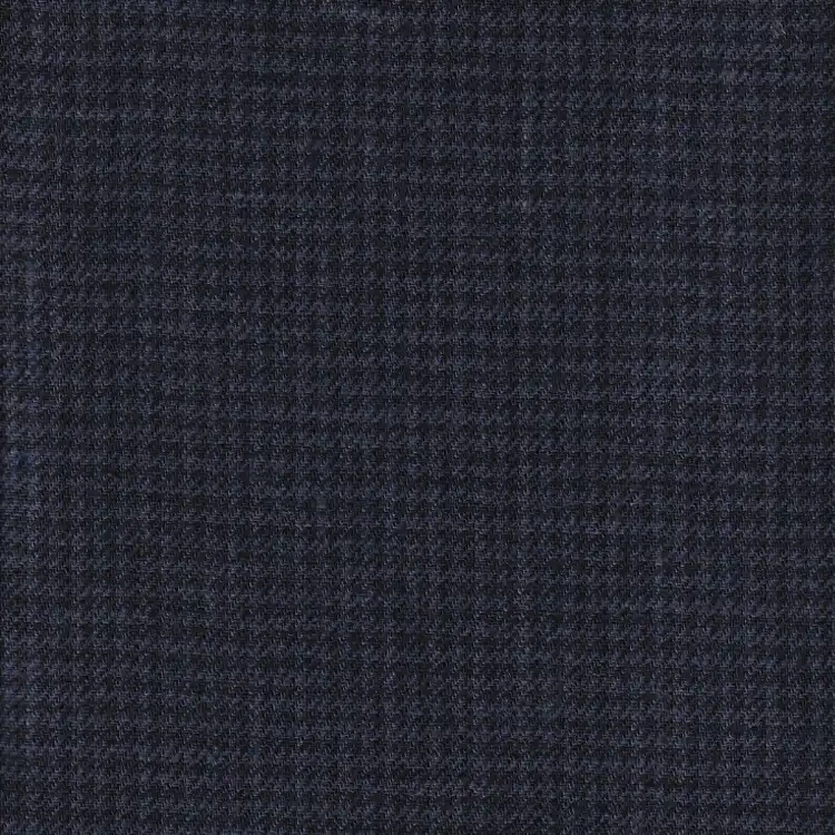 Midnight Blue and Black Houndstooth Linen