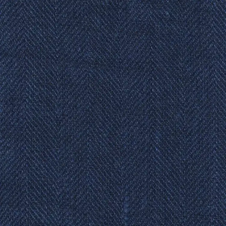 Navy Herringbone Linen
