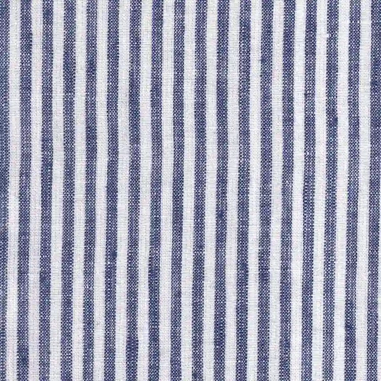White with Navy Stripe Linen