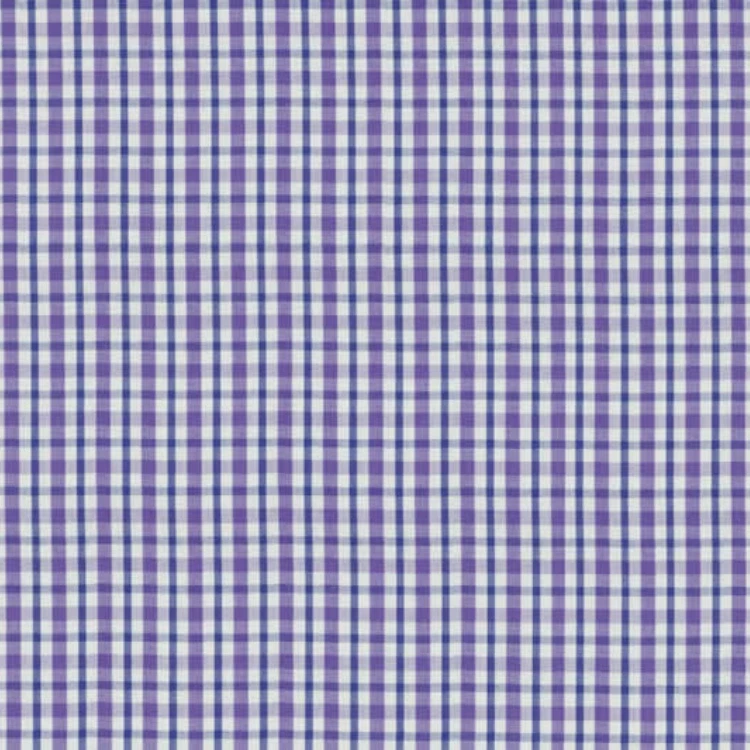 Blue with Purple Checks Shirt Fabric