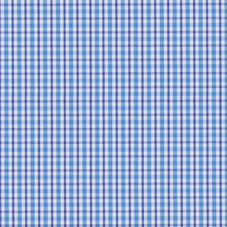 Blue with Turquoise Checks Shirt Fabric