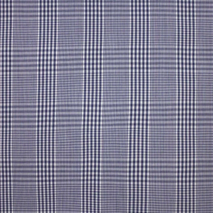 Windowpane Dark Blue Shirt Fabric