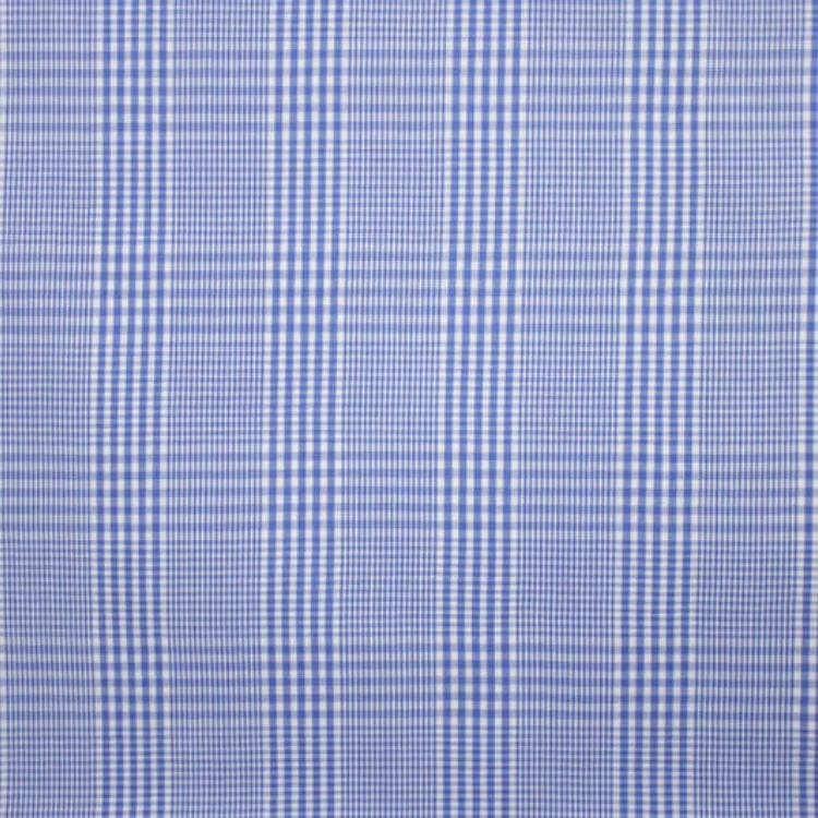 Windowpane Royal Blue Shirt Fabric