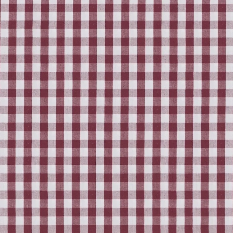 Maroon and White Checks Shirt Fabric