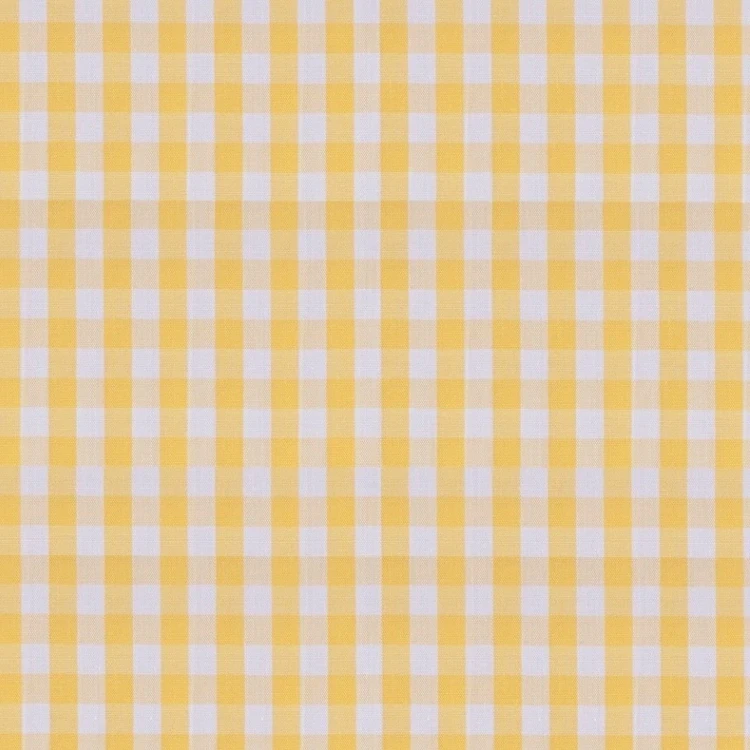 Yellow and White Checks Shirt Fabric