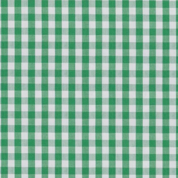 Green and White Checks Shirt Fabric