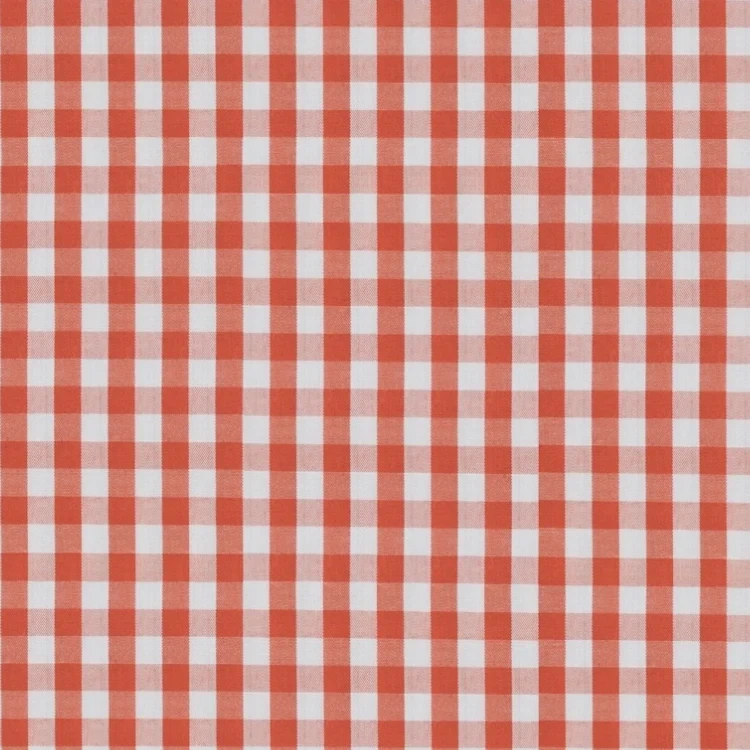 Carrot Orange and White Checks Shirt Fabric