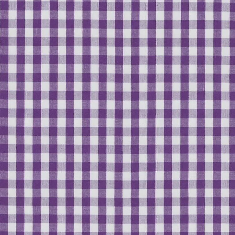 Purple and White Checks Shirt Fabric