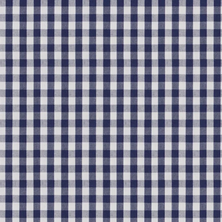 Navy Blue and White Checks Shirt Fabric