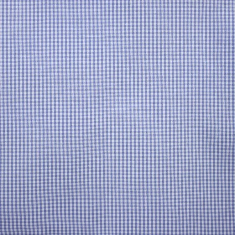Blue and White Small Checks Shirt Fabric