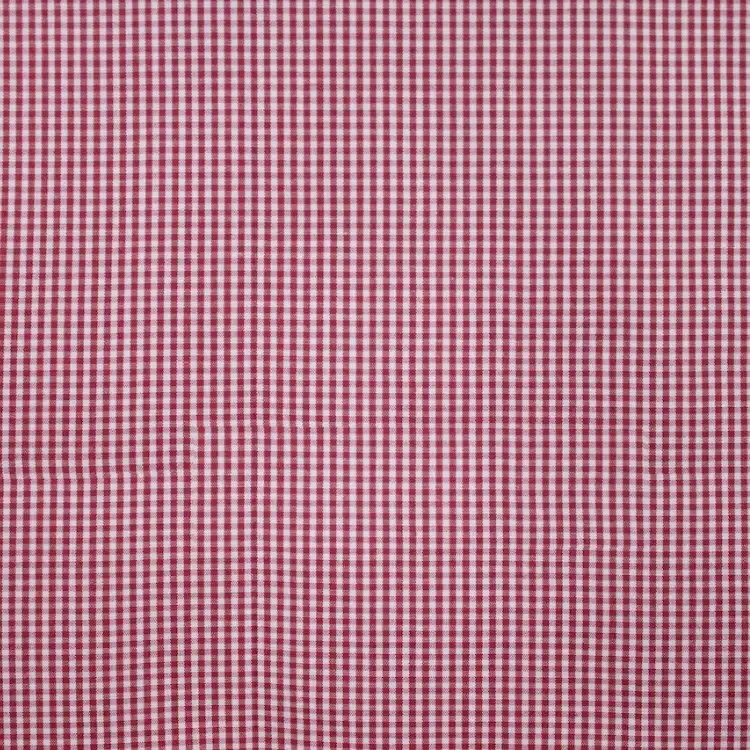 Red and White Small Checks Shirt Fabric