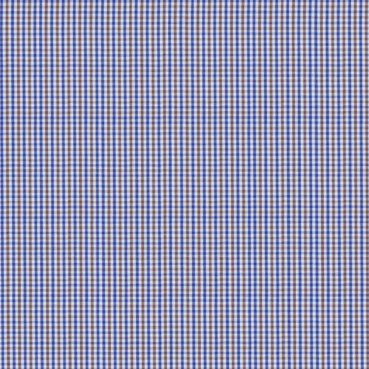 Blue and Brown Small Checks Shirt Fabric