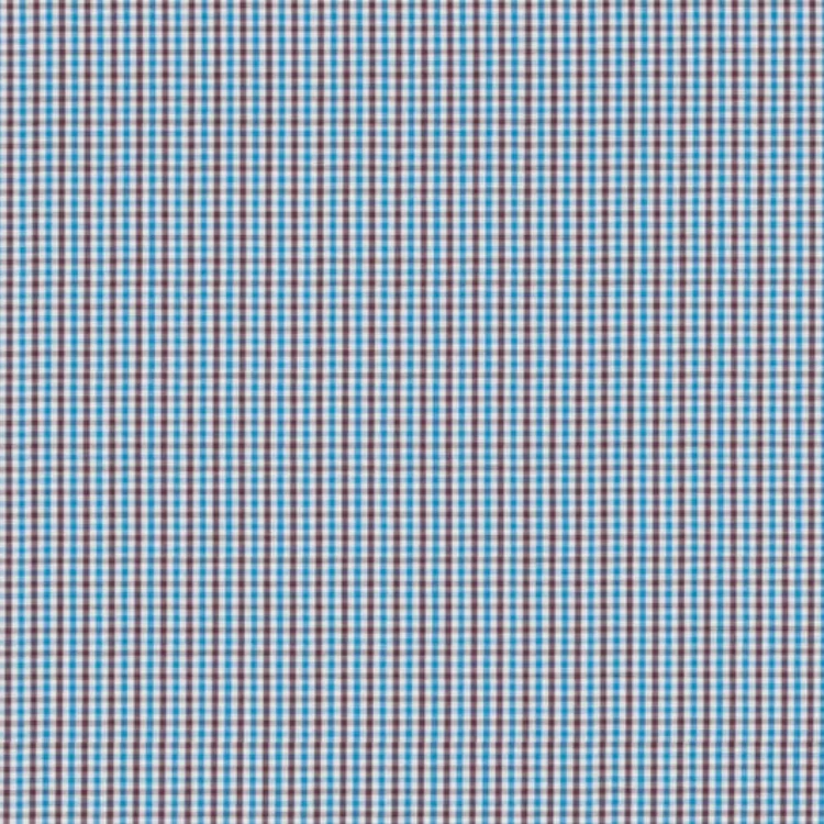 Brown and Turquoise Small Checks Shirt Fabric