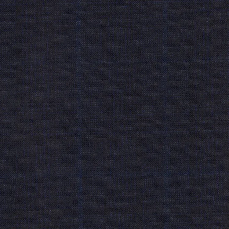 Navy Blue Glen Plaid with Blue Windowpane