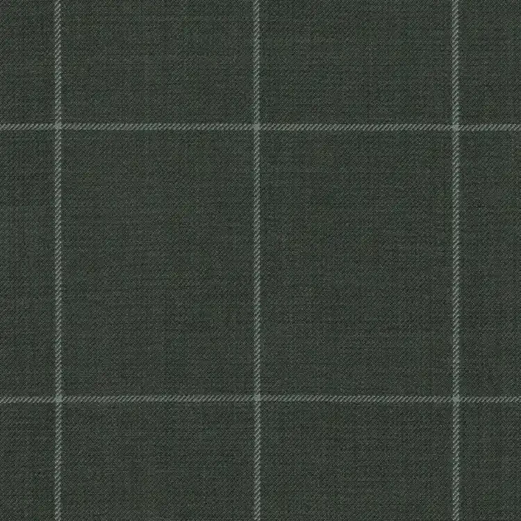 Forest Green with Off White Windowpane