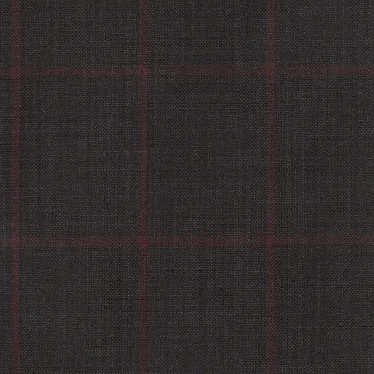 Dark Gray with Maroon Windowpane