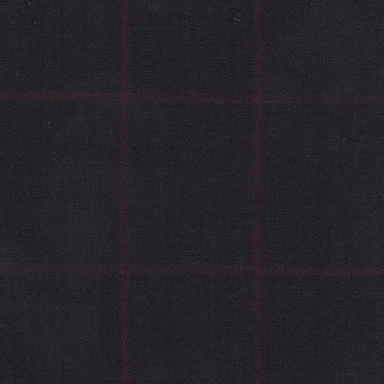 Navy Blue with Plum Windowpane