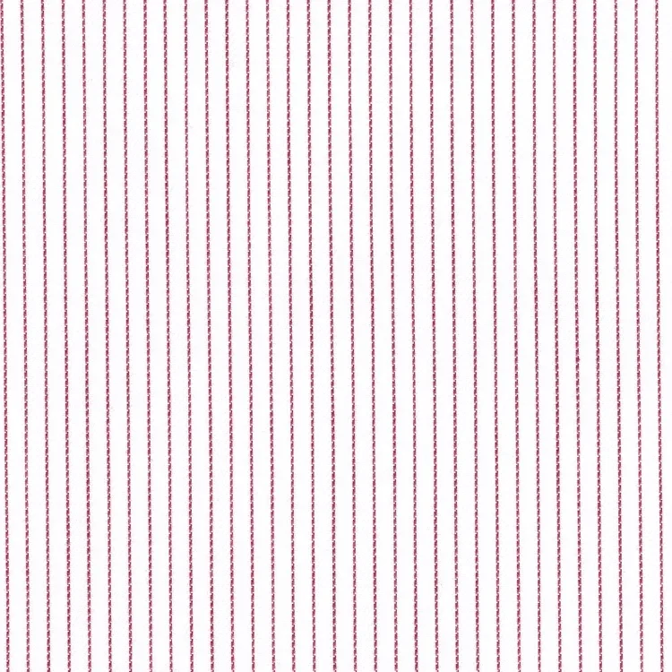 White with Red Stripe Shirt Fabric