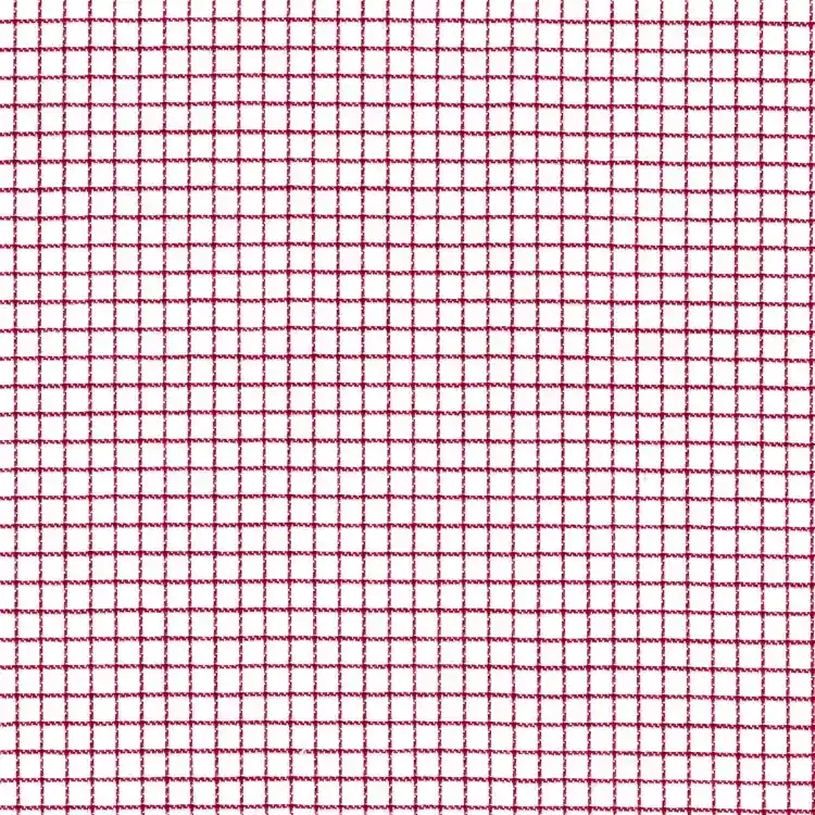 White with Red Check Shirt Fabric