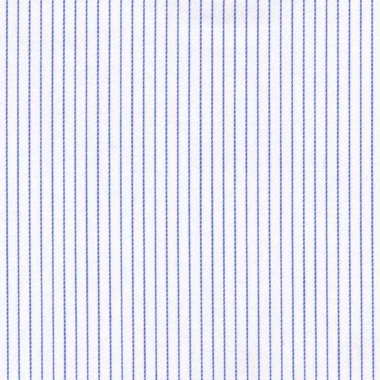 White with Blue Stripe Shirt Fabric