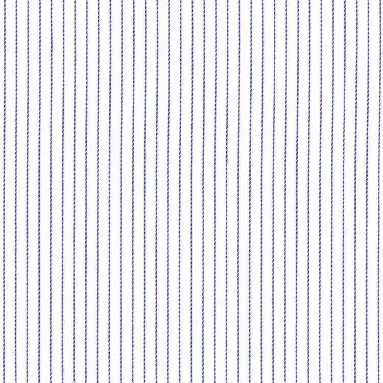 White with Dark Blue Stripe Shirt Fabric