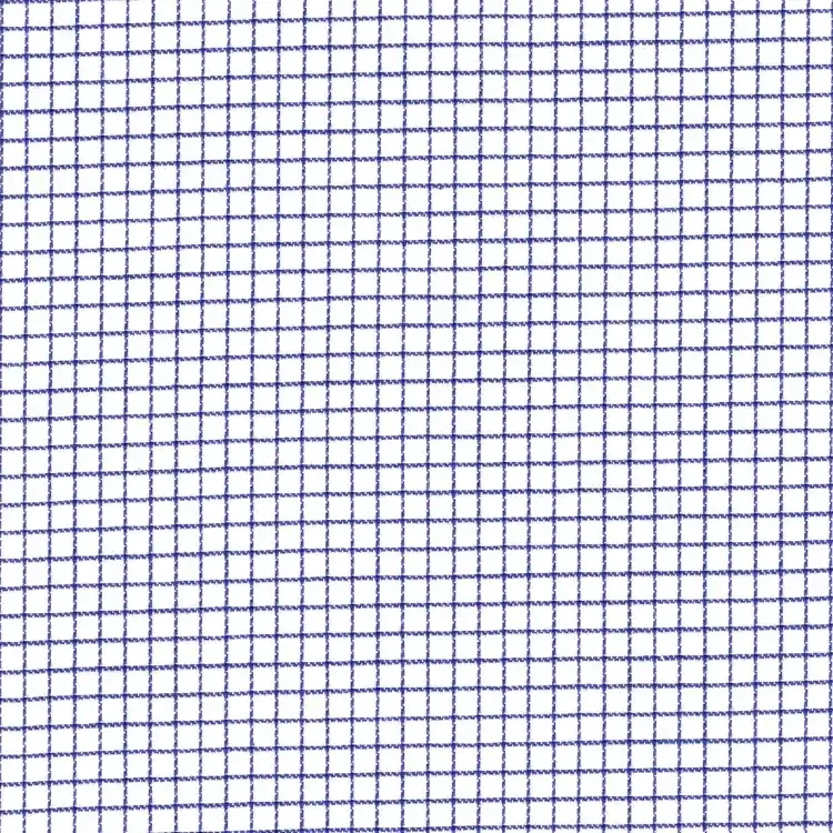 White with Dark Blue Check Shirt Fabric