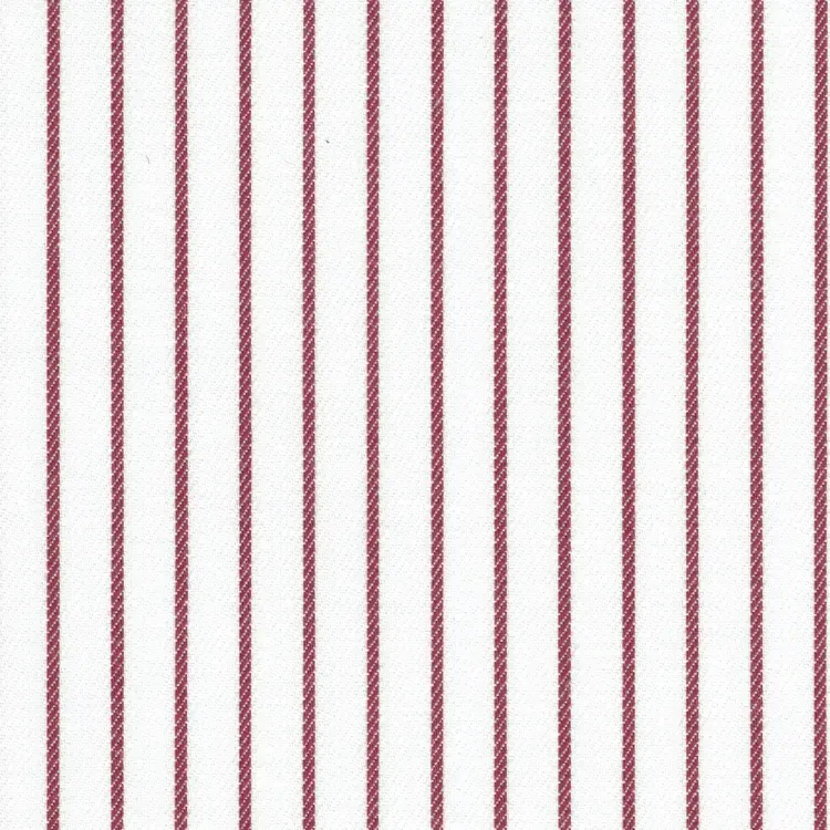 White with Red Stripe Shirt Fabric