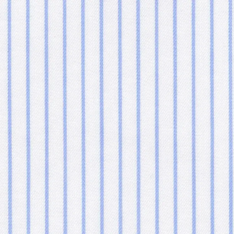 White with Blue Stripe Shirt Fabric