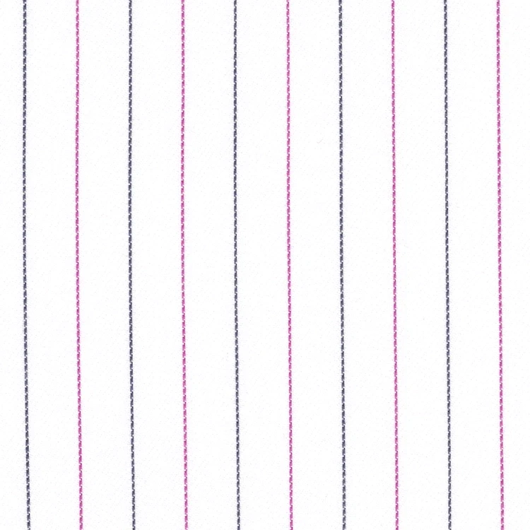 White with Black and Pink Stripe Shirt Fabric