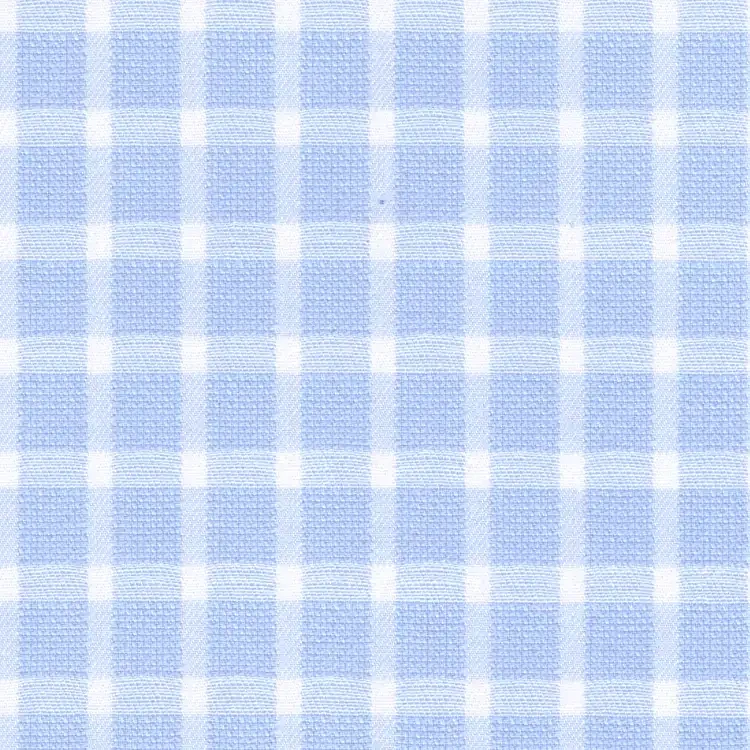 Light Blue with White Check Shirt Fabric