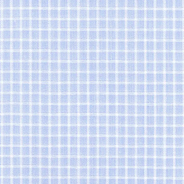 Light Blue with White Check Shirt Fabric