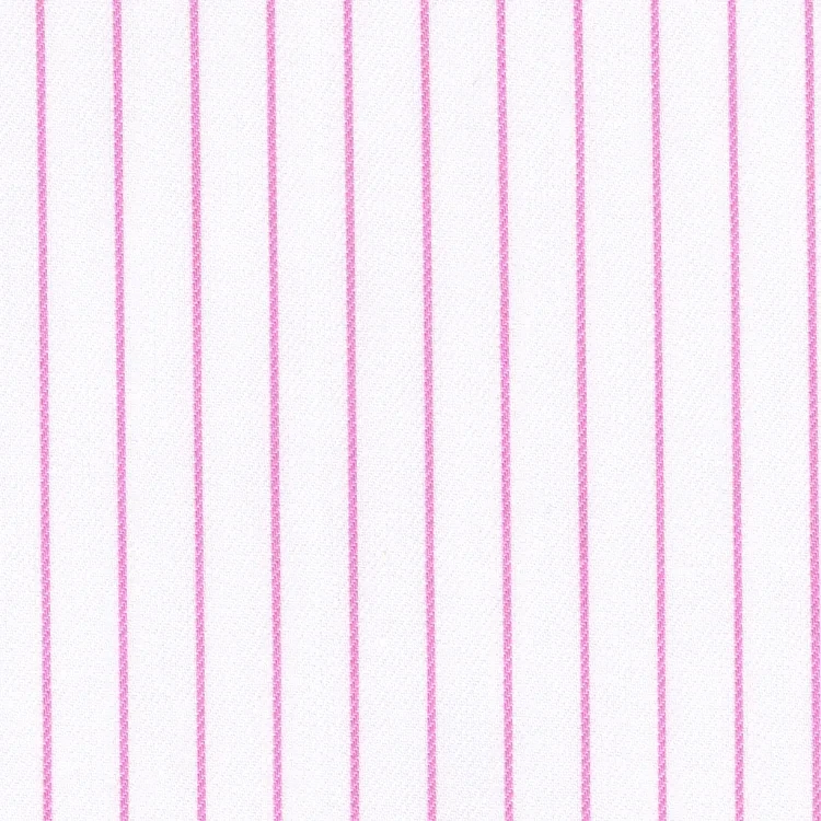 White with Pink Stripe Shirt Fabric
