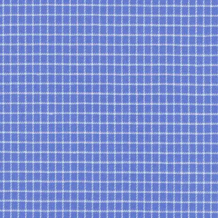 Blue with White Check Shirt Fabric