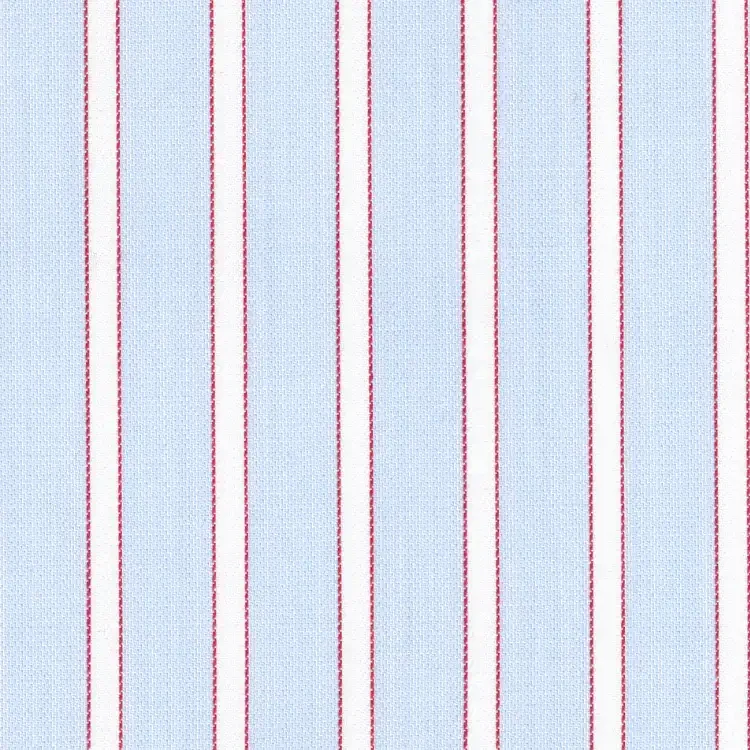 Light Blue with Red and White Stripe Shirt Fabric
