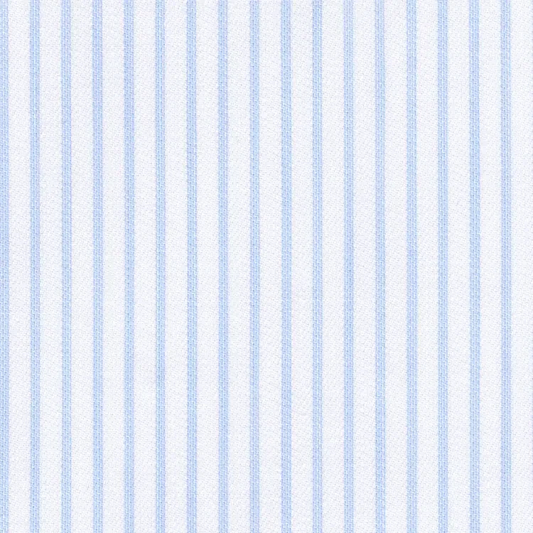 White with Blue Stripe Shirt Fabric