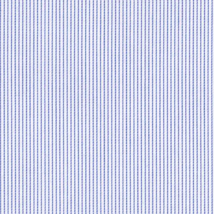 White with Small Navy Stripe Shirt Fabric