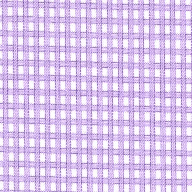 White with Purple Check Shirt Fabric