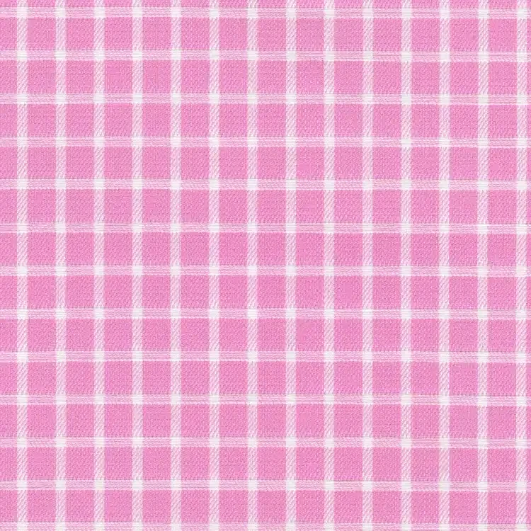 Pink with White Check Shirt Fabric