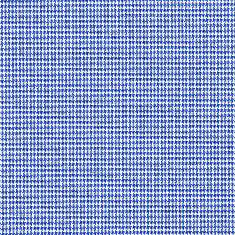 Navy Blue and White Houndstooth Shirt Fabric