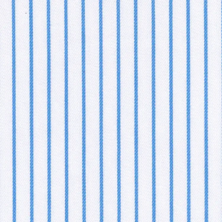 White with Turquoise Stripe Shirt Fabric