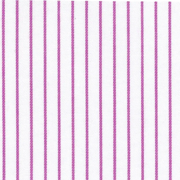 White with Pink Stripe Shirt Fabric