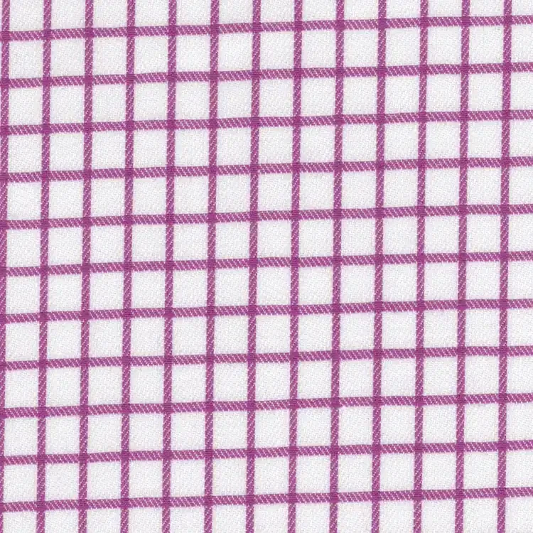 White with Pink Check Shirt Fabric