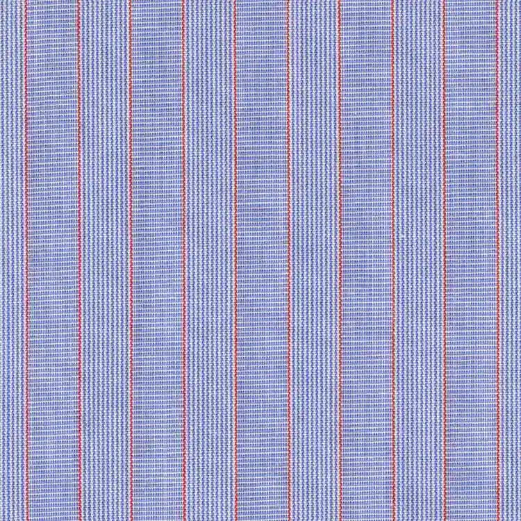 Blue with Red Stripe Shirt Fabric