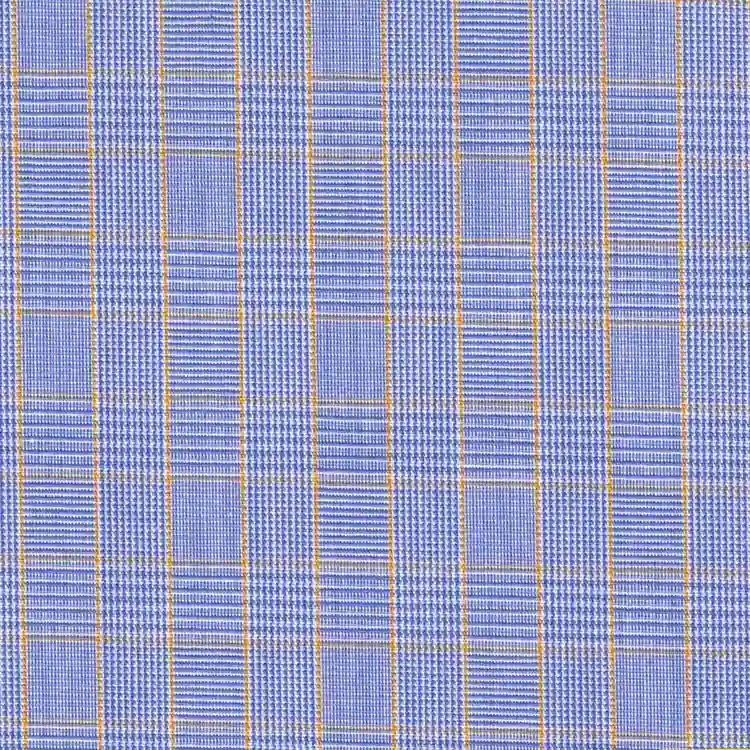 Blue with Yellow Check Shirt Fabric