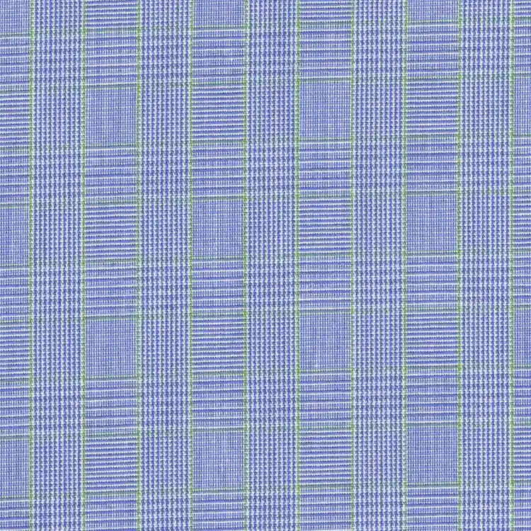 Blue with Green Check Shirt Fabric