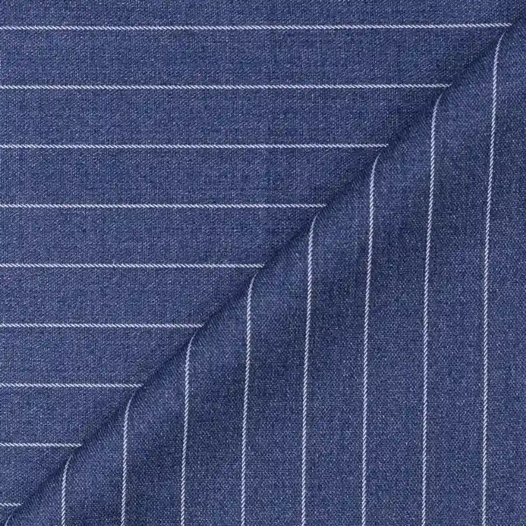 Denim Blue with White Pinstripe