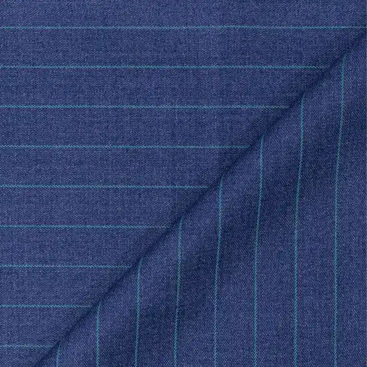 Denim Blue with Green Pinstripe